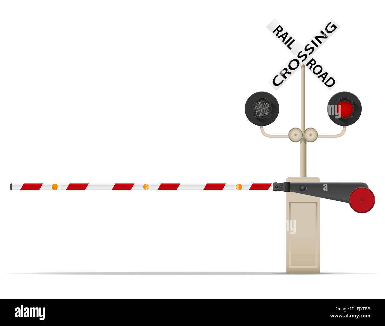 Cruce ferroviario ilustración aislado sobre fondo blanco Fotografía de