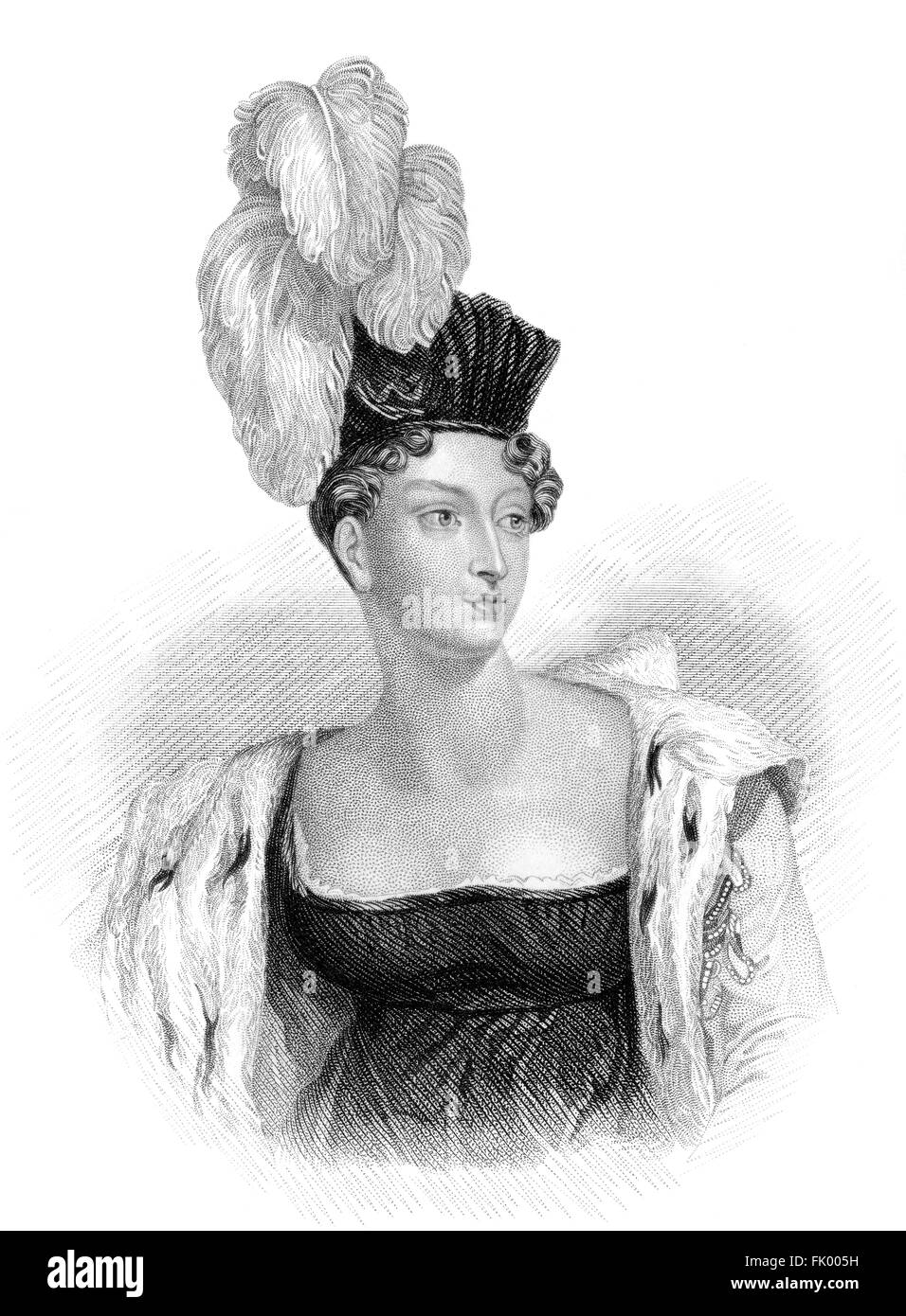 La princesa Carlota Augusta de Gales, 1796-1817, el único hijo del rey George IV Foto de stock
