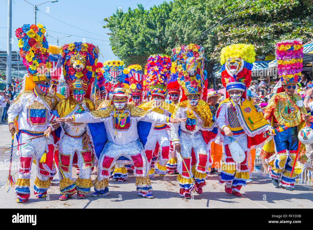 Los participantes en el Carnaval de Barranquilla en Barranquilla