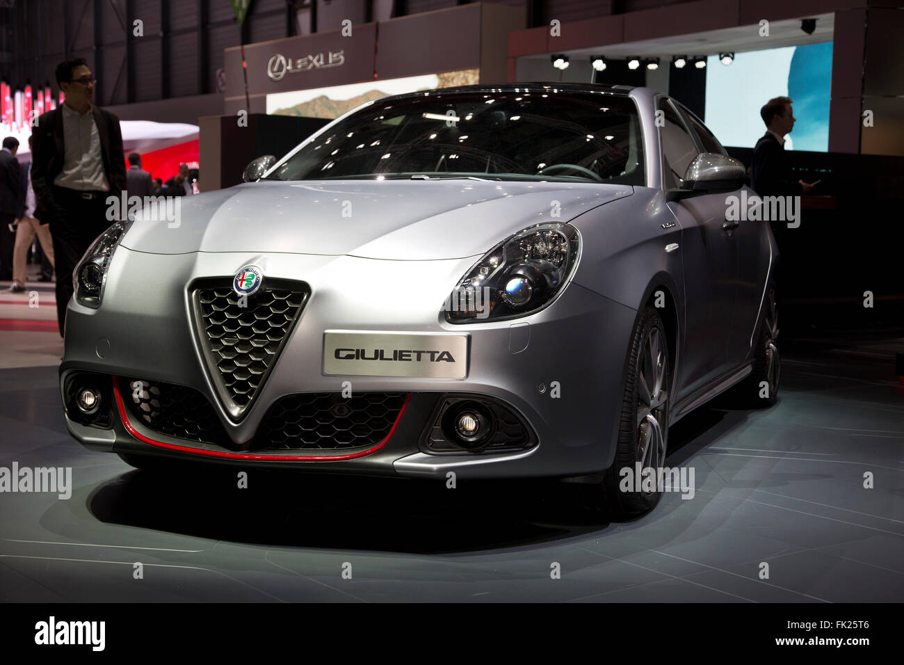 Alfa Romeo Giulietta en el Salón del Automóvil de Ginebra 2016 Foto de stock