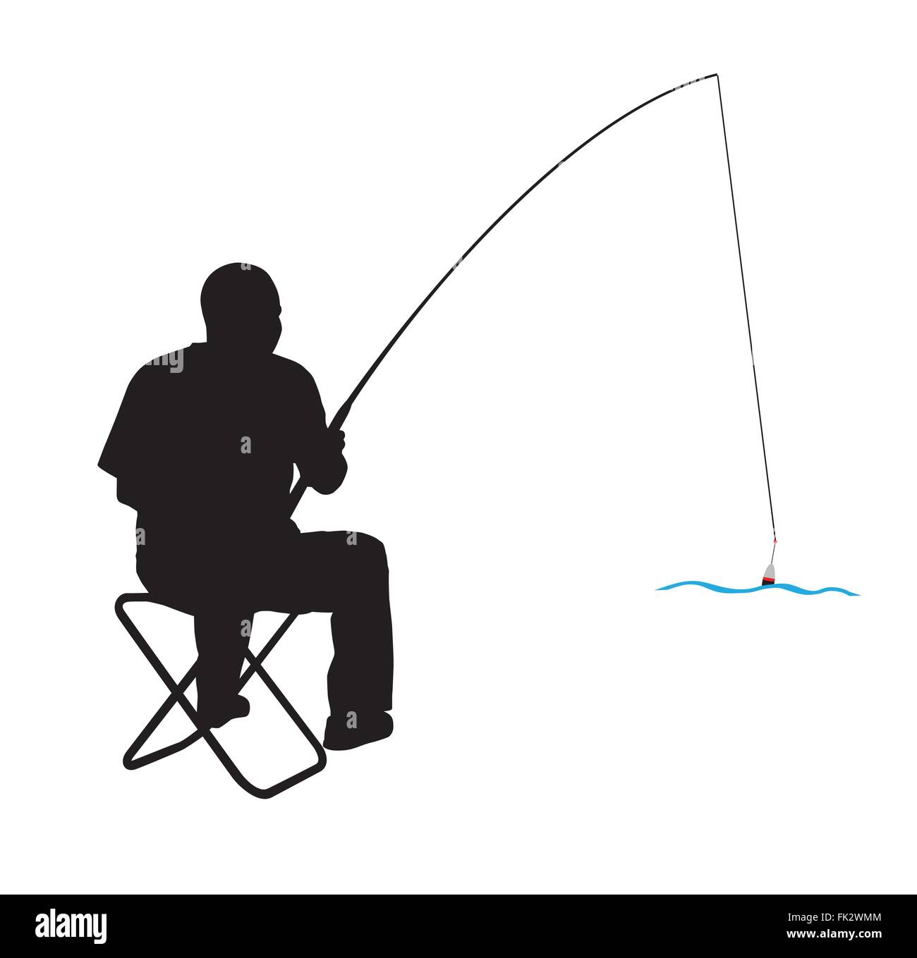Silueta de hombre pescando Imágenes vectoriales de stock Alamy