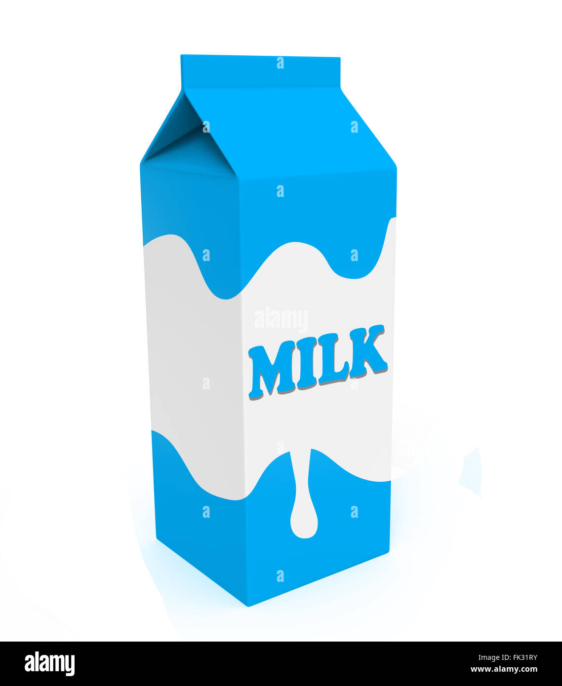 Azul y blanco caja de cartón de leche aislado sobre un fondo blanco  Fotografía de stock - Alamy
