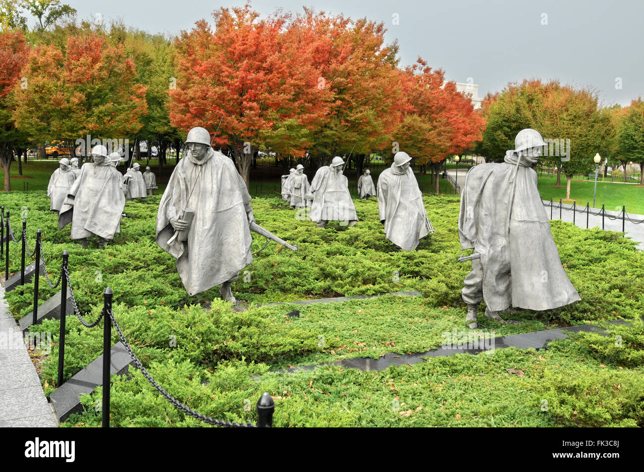 Estatuas de soldados en la guerra de Corea Veterans Memorial en
