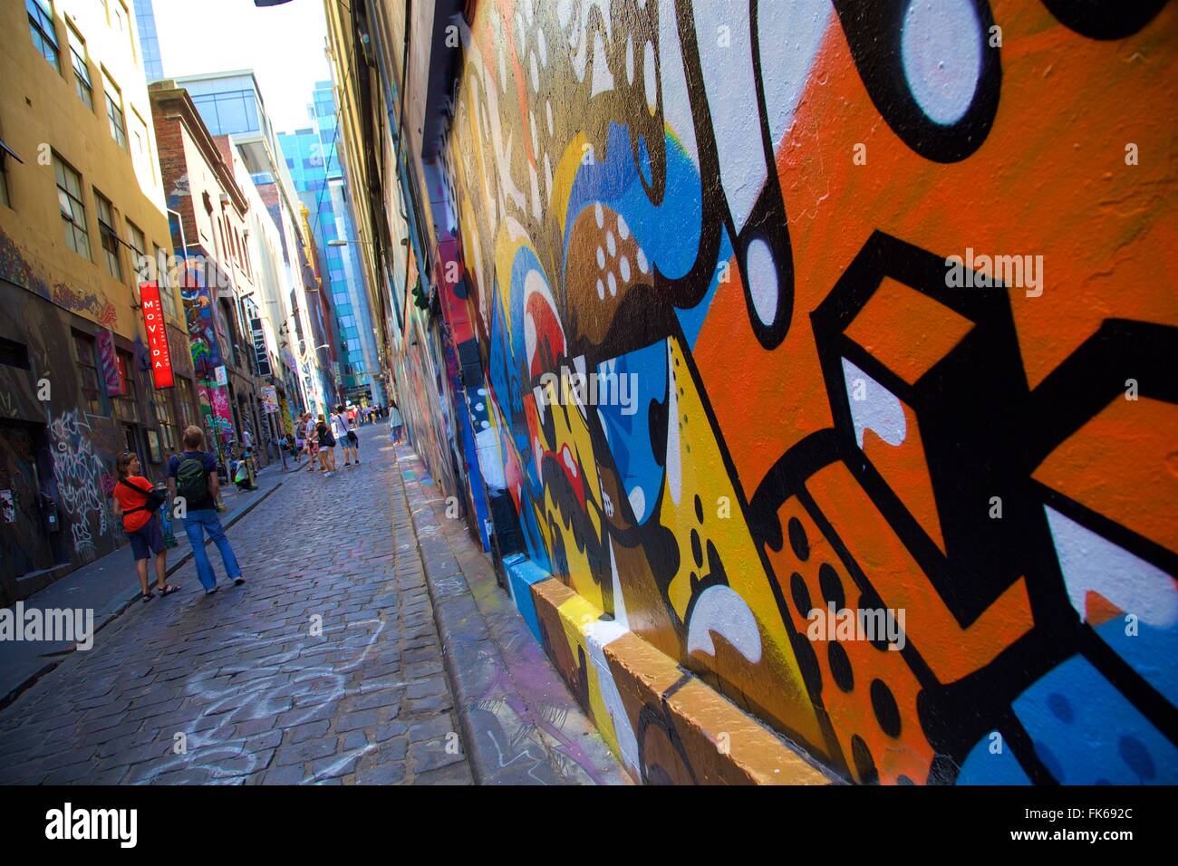 Graffiti en el distrito Central, Melbourne, Victoria, Australia, el Pacífico Foto de stock