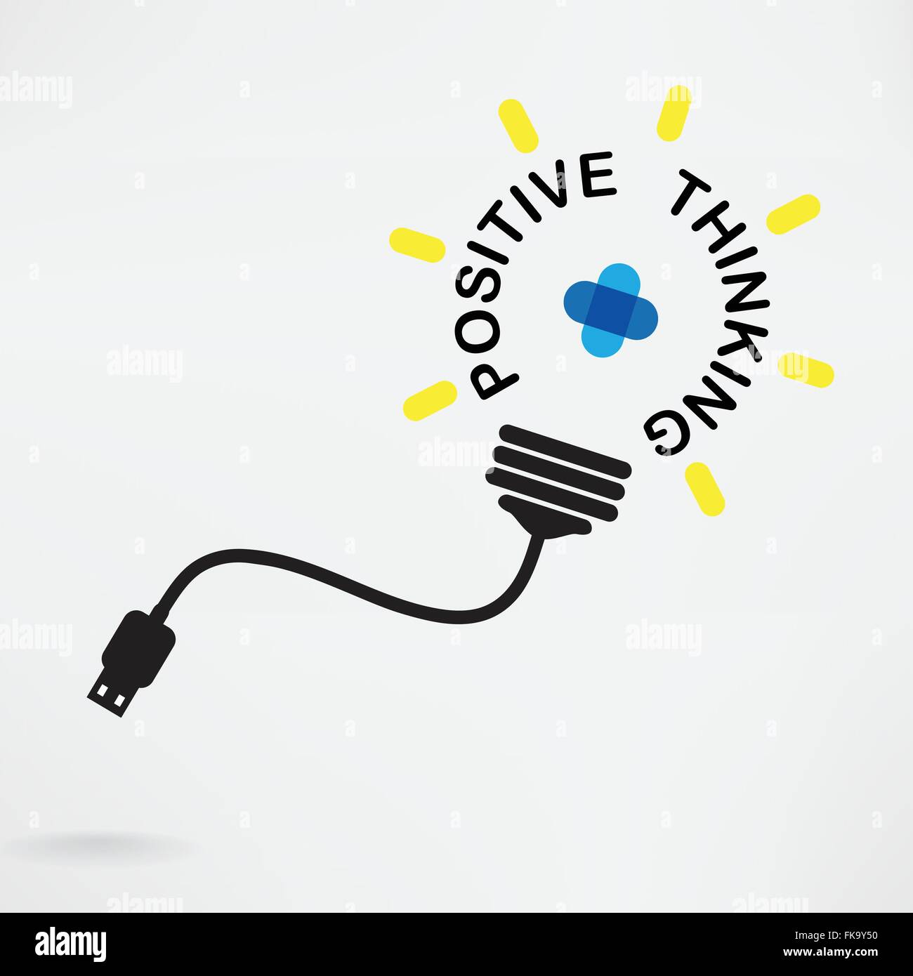 Bombilla de luz creativa idea ,idea empresarial ,símbolo abstracto,pensamiento positivo concepto ,educación concepto.La ilustración vector contie Ilustración del Vector
