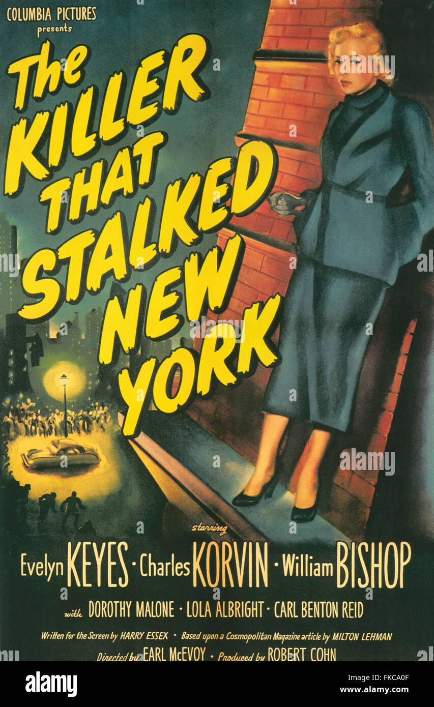 1950 EE.UU. El asesino que acechaba Poster de Cine de Nueva York. Foto de stock