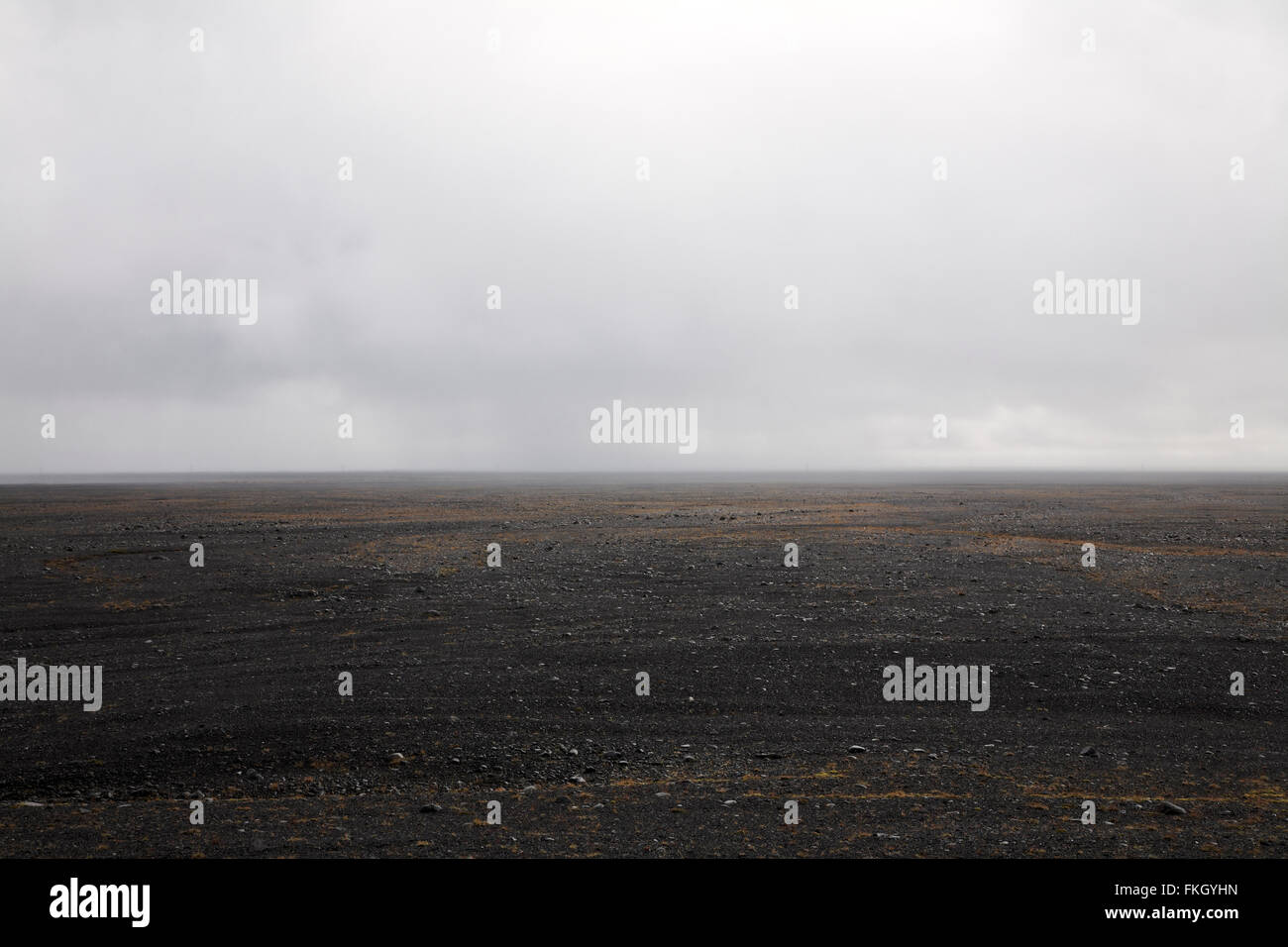 Islandia, vista del desierto de rocas fundidas Foto de stock