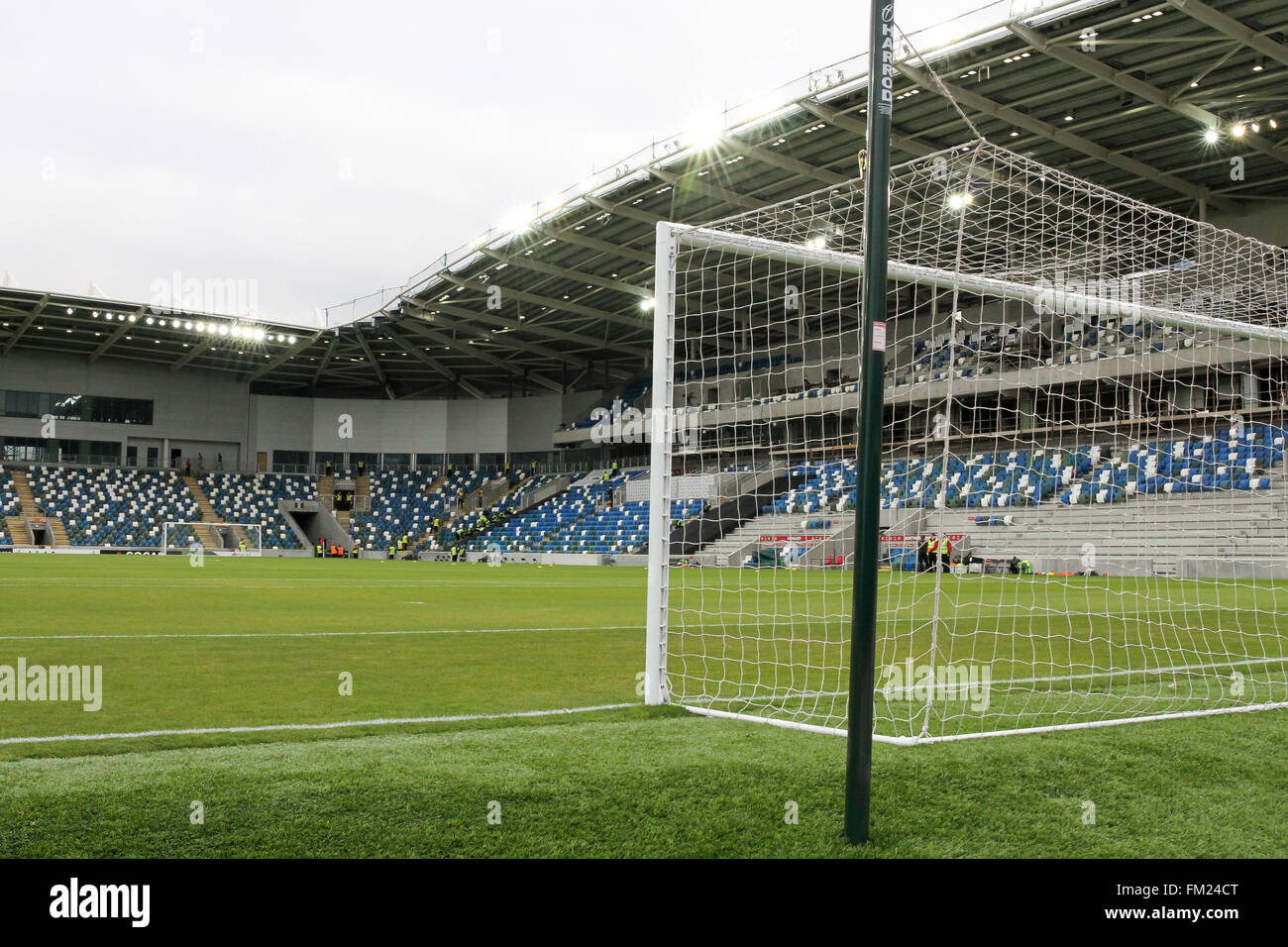 El estadio de fútbol nacional, el Windsor Park , Belfast, Irlanda del Norte. Foto de stock