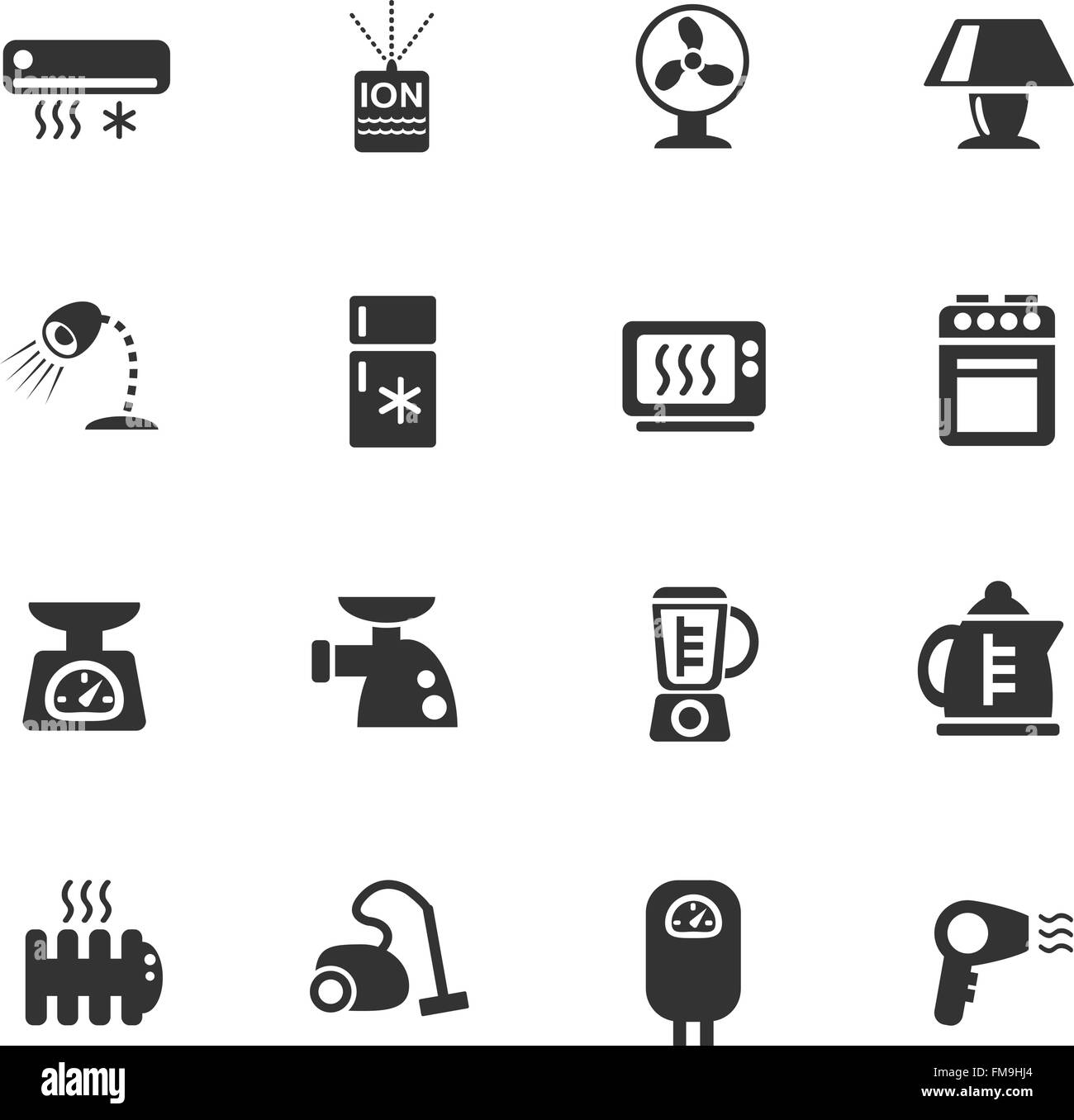 Electrodomésticos Los iconos web para el diseño de la interfaz de usuario  Imagen Vector de stock - Alamy