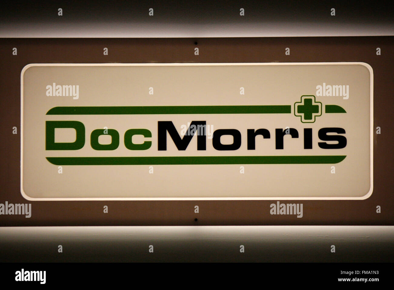 Markenname: 'Doc Morris Apotheke', de Berlín. Foto de stock
