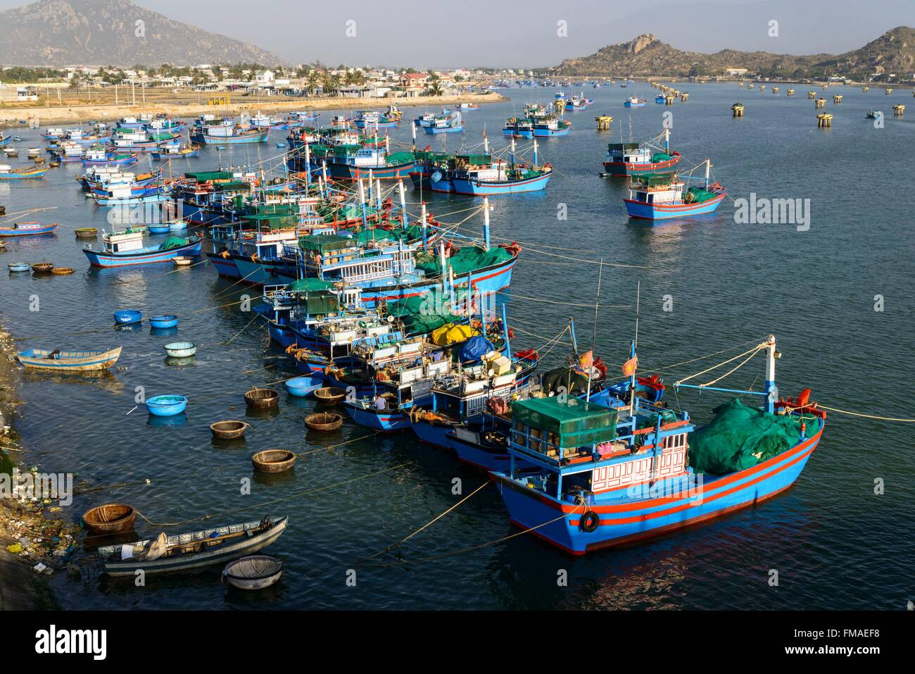 La provincia de Ninh Thuan, de Vietnam, Phan Rang, el puerto pesquero Foto de stock