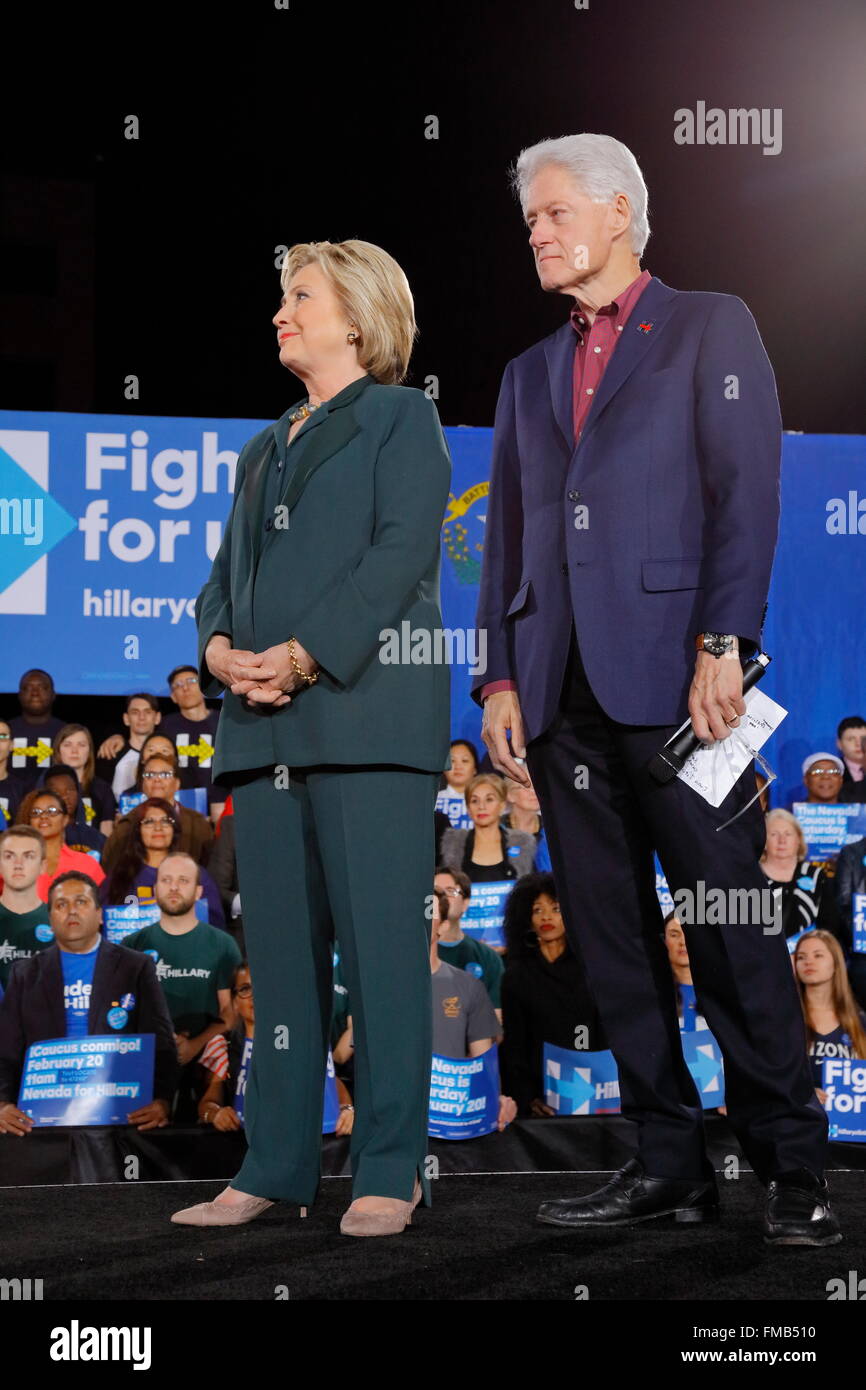 El candidato presidencial demócrata Hillary Clinton campañas en Las Vegas, Nevada. Foto de stock