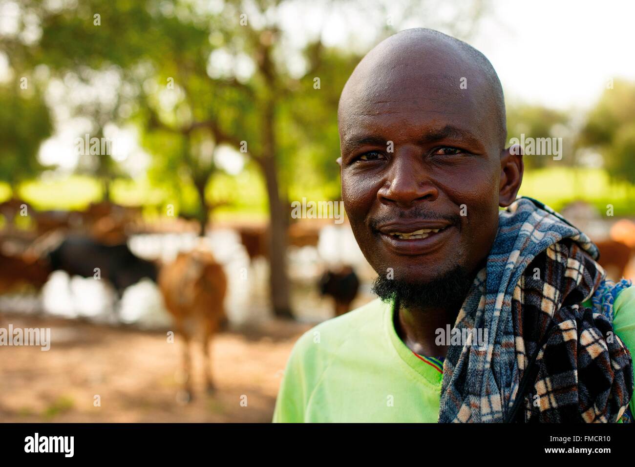 Senegal, Sahel, región, Widou Thiengoly Ferlo, pastor Foto de stock