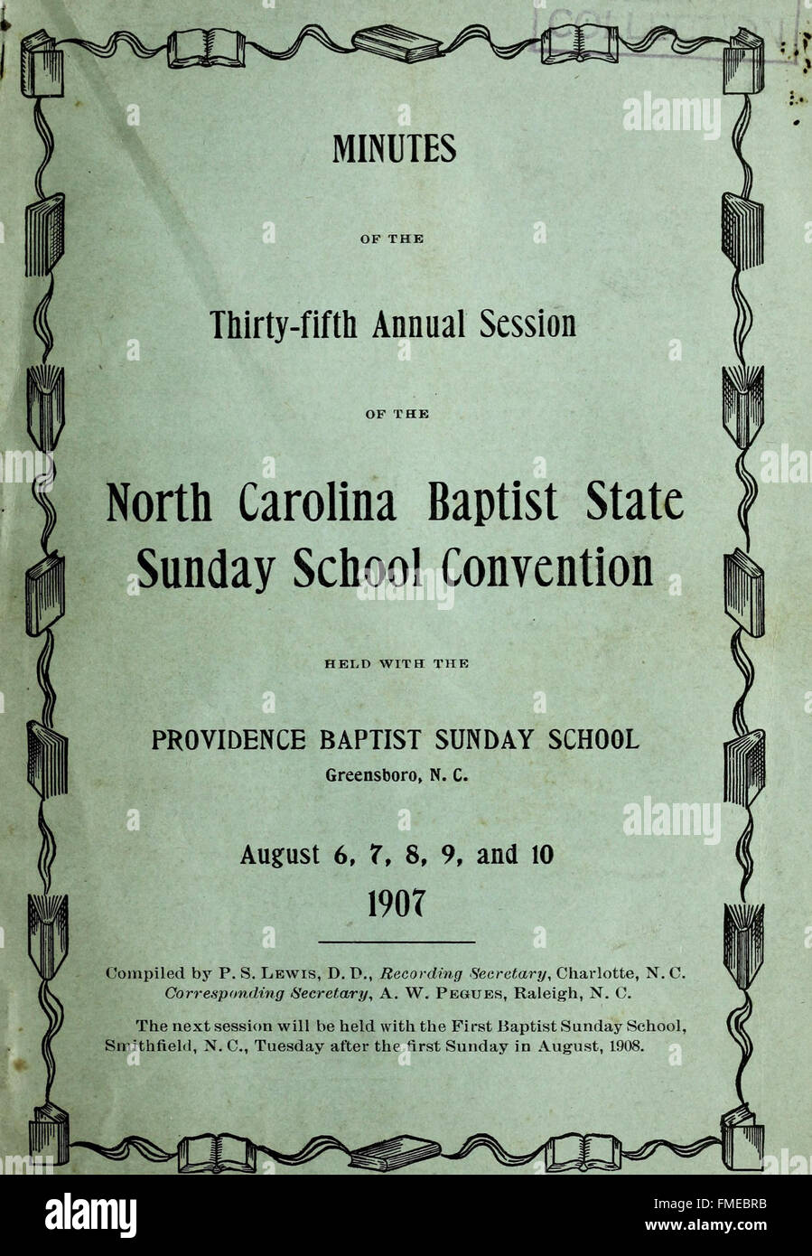 Acta de la reunión anual de la North Carolina State Convención Bautista de  la escuela dominical (serie) (1903 Fotografía de stock - Alamy
