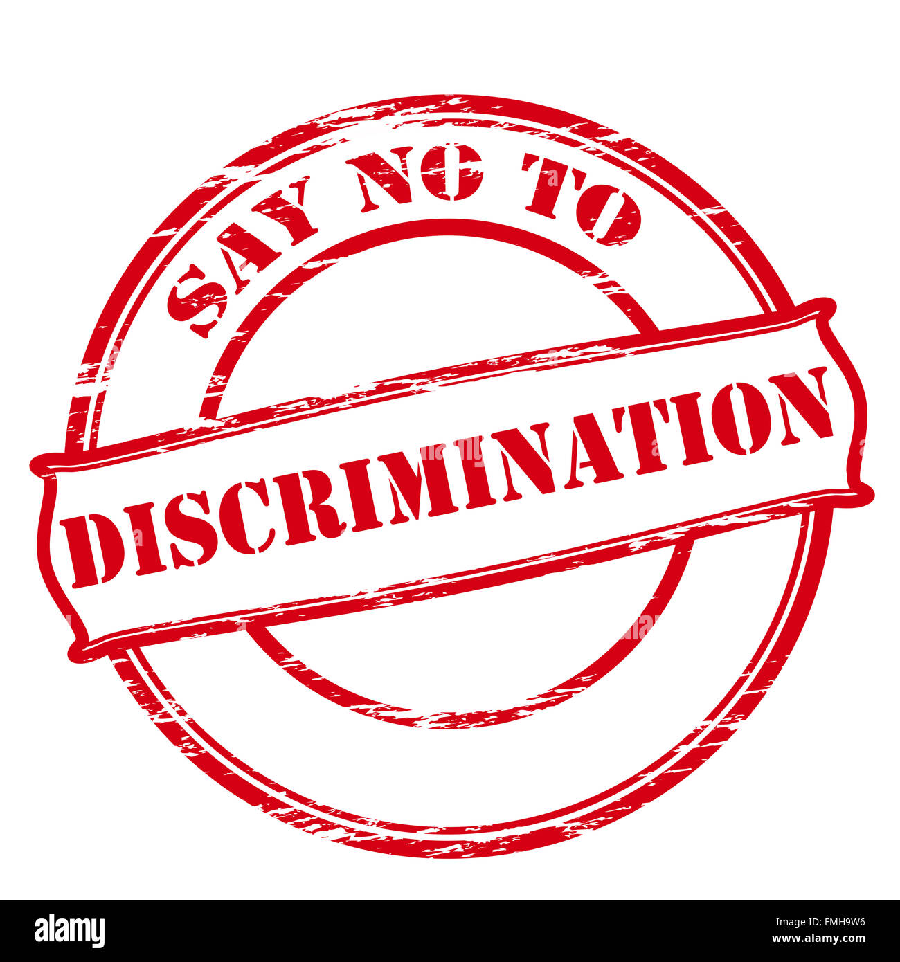 Sello de caucho con texto diga no a la discriminación en el interior, ilustración vectorial Foto de stock