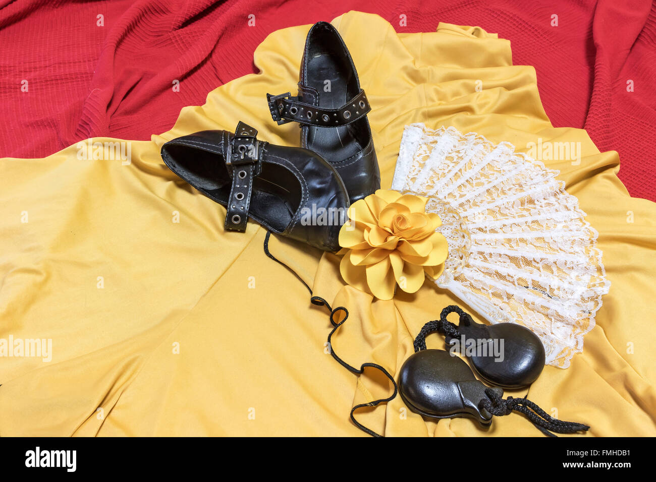 Vista aérea de accesorios para baile flamenco Fotografía de stock - Alamy