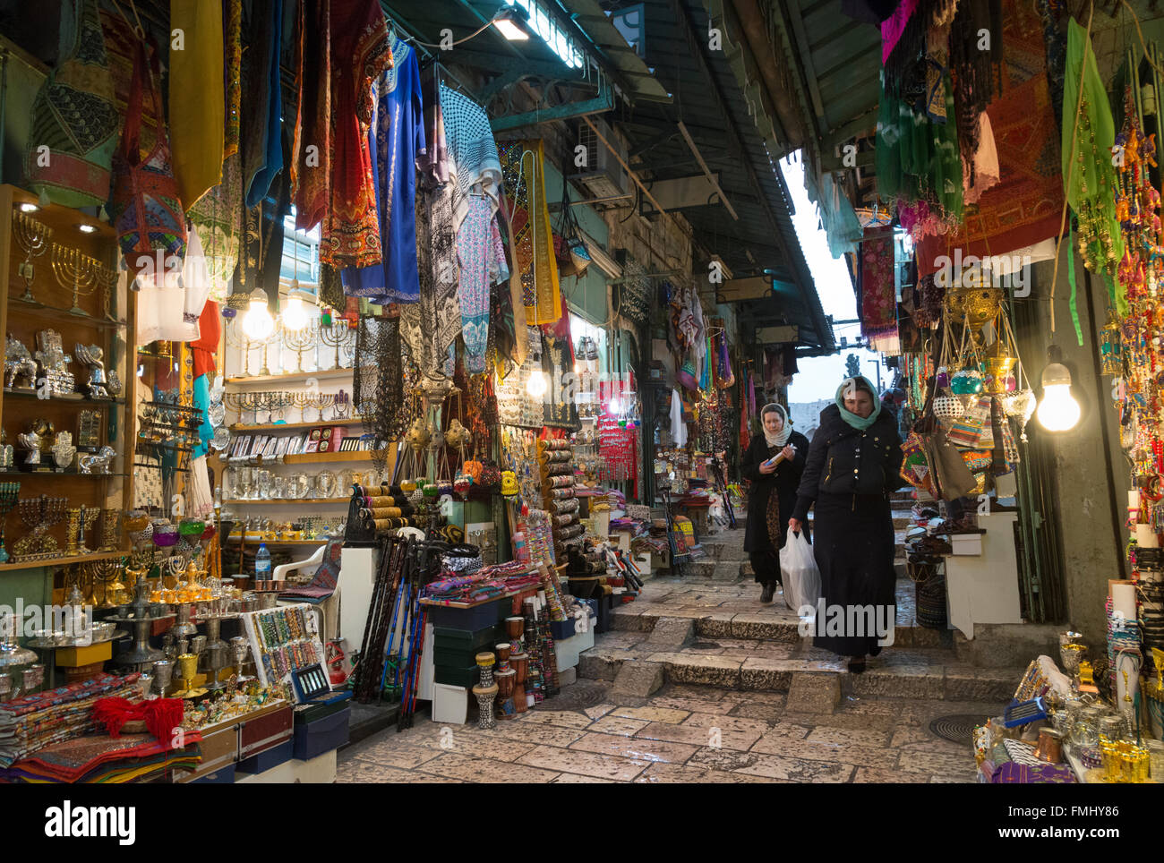 El mercado turístico. Ciudad Vieja de Jerusalén. Israel. Foto de stock