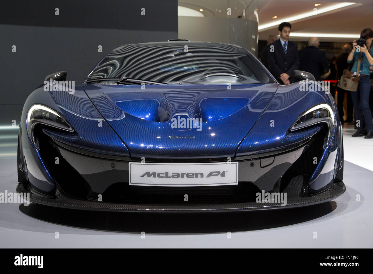 McLaren P1 supercar en el Salón del Automóvil de Ginebra 2016 Foto de stock