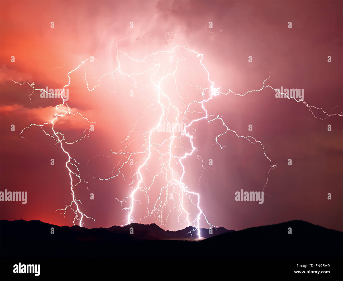 Tormenta de rayos, Arizona, Estados Unidos Foto de stock