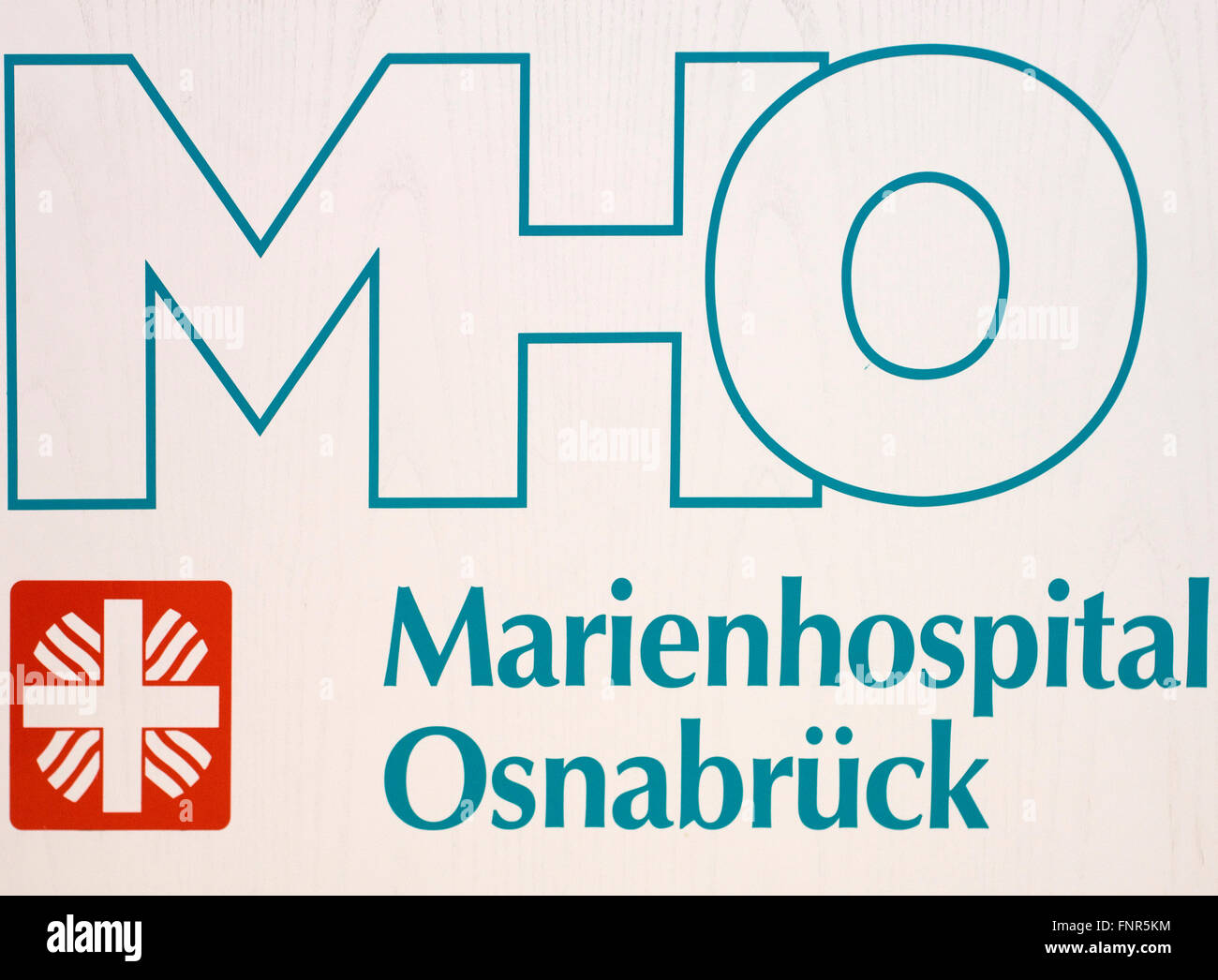 Logo oficial de Marien Hospital, Osnabruck, Alemania. Foto de stock