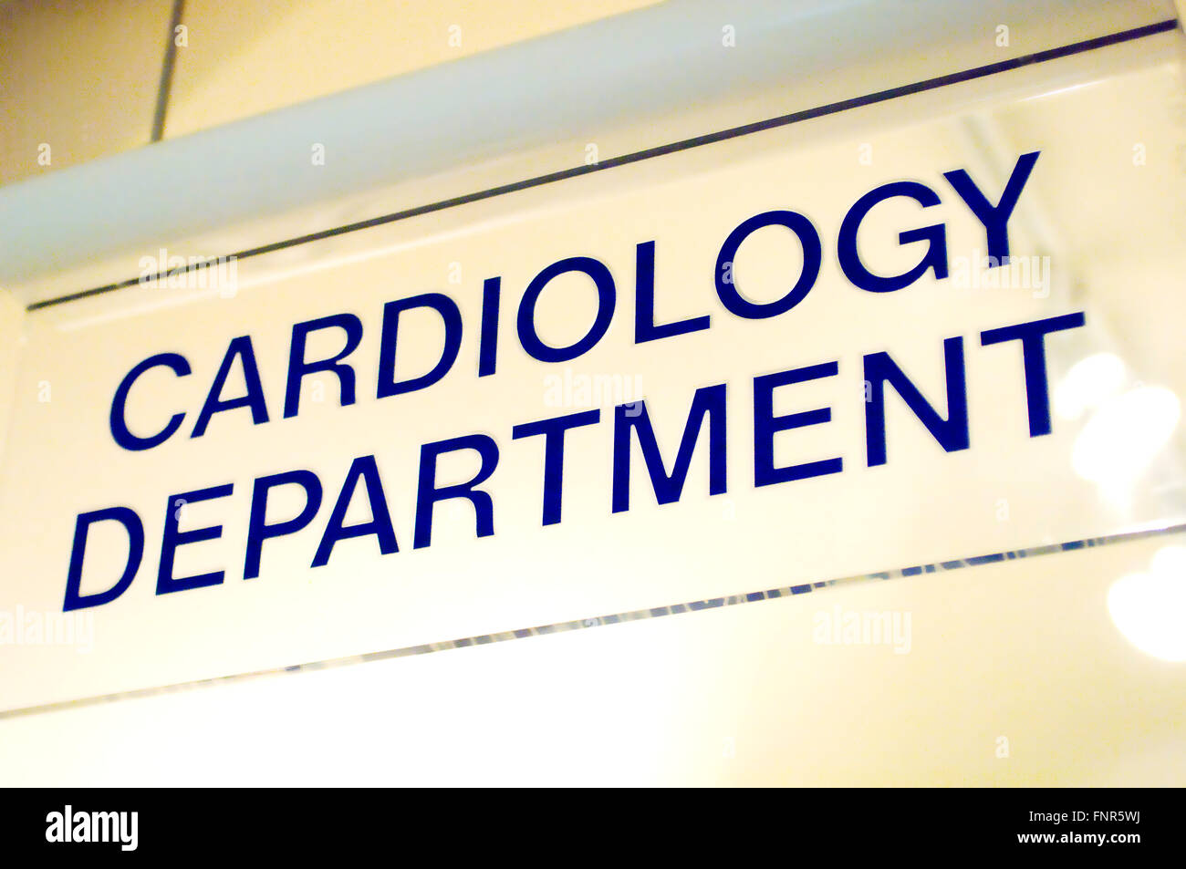 Departamento de Cardiología firmar Foto de stock