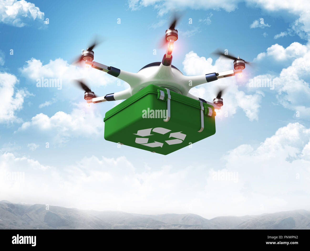 Reciclar drone verde de la imagen 3D Fotografía de stock - Alamy