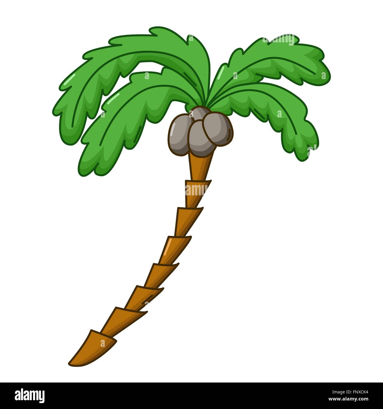 Icono de palmeras en el estilo de dibujos animados aislado sobre fondo  blanco Imagen Vector de stock - Alamy
