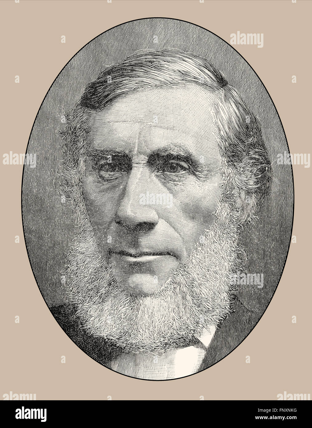 John Tyndall, 1820 - 1893, un físico británico, efecto Tyndall Foto de stock