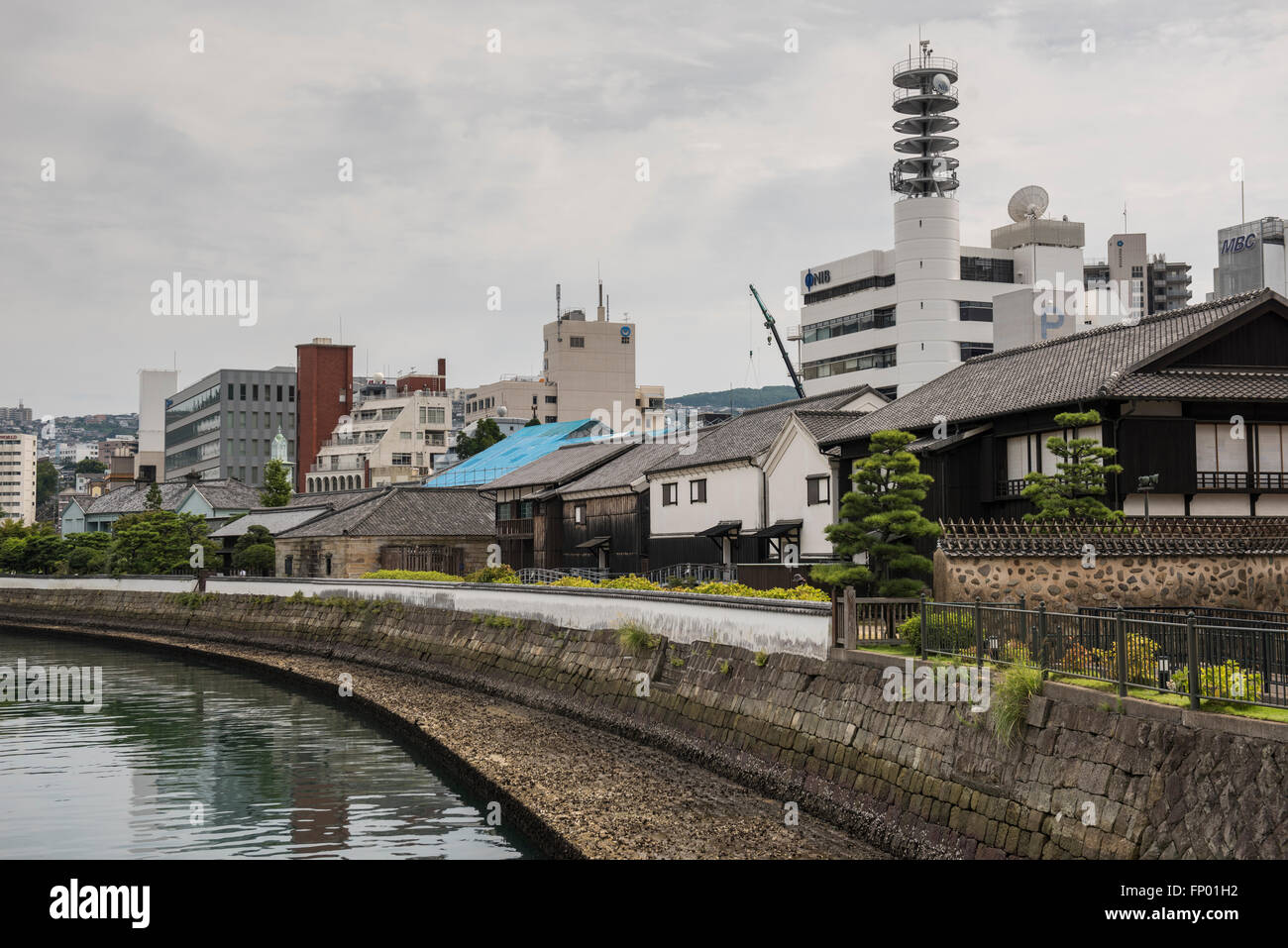 Reconstruyen Dejima Trading Post y el Museo Holandés, Nagasaki Foto de stock