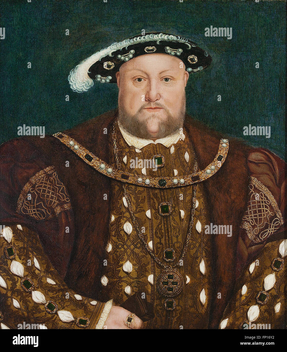 Después de Hans Holbein el joven - el rey Enrique VIII. Foto de stock