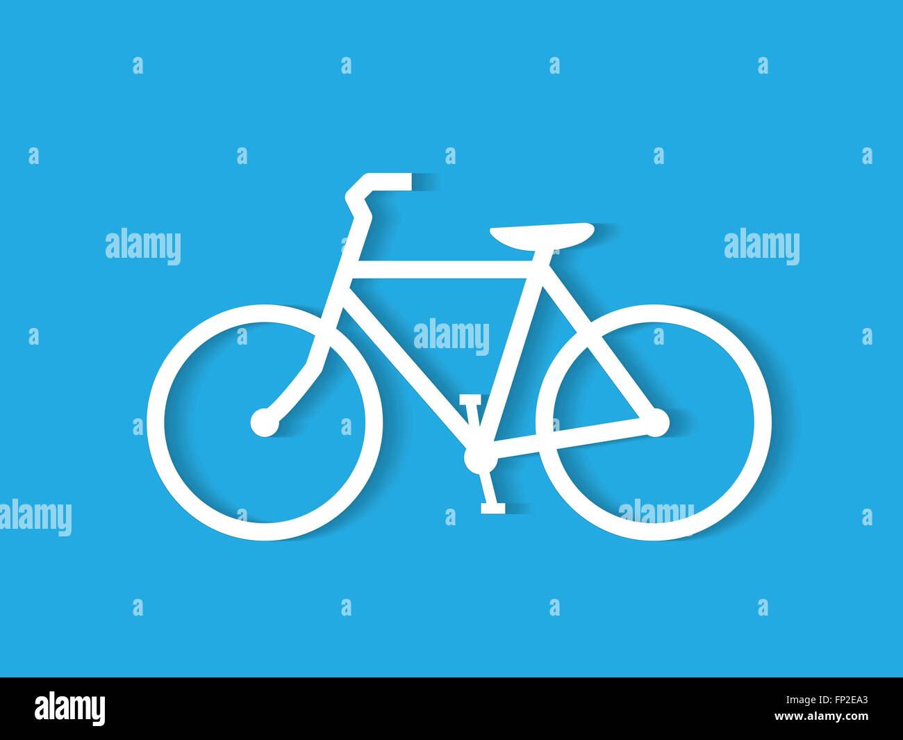 Ilustración de una bicicleta la ilustración en un colorido fondo azul Ilustración de una bicicleta la ilustración en un colorido fondo azul