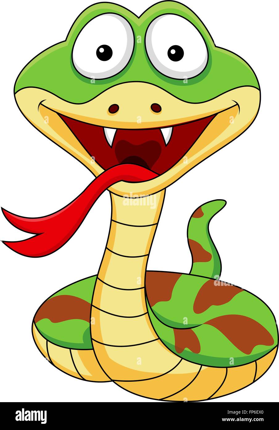 Divertidos dibujos animados de serpiente Imagen Vector de stock - Alamy
