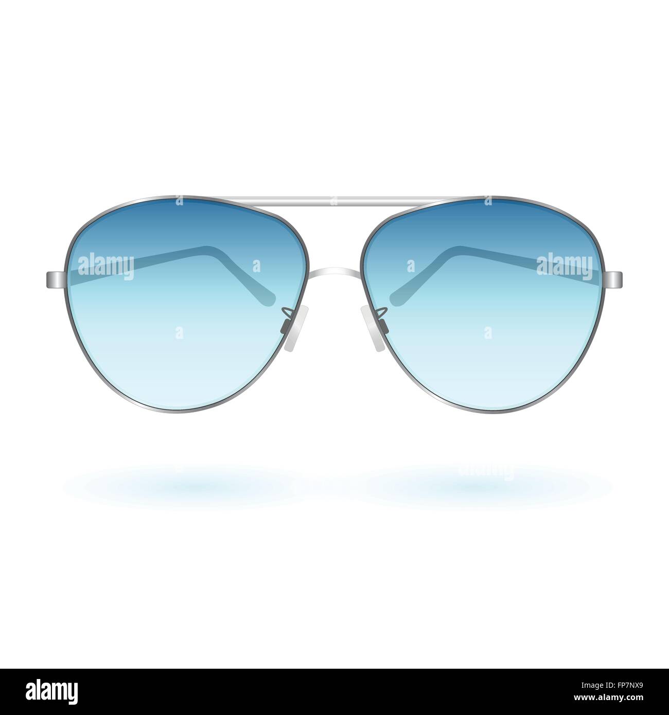 Imagen de color azul, gafas de sol aislado sobre un fondo blanco Imagen  Vector de stock - Alamy