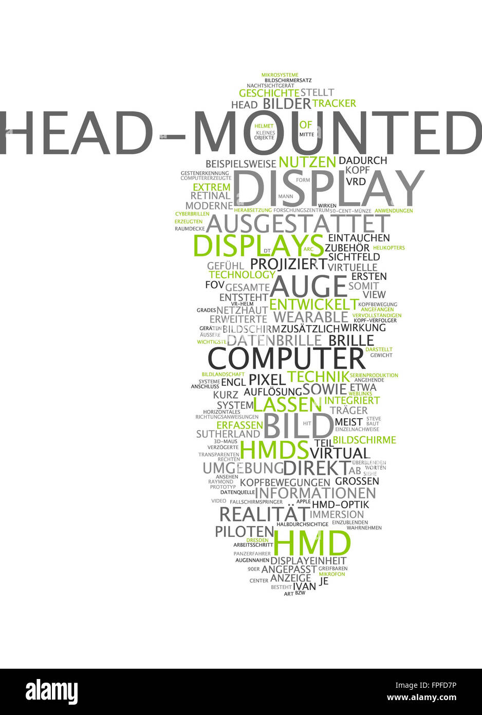 Head-mounted display head mounted bild bildschirm Foto de stock