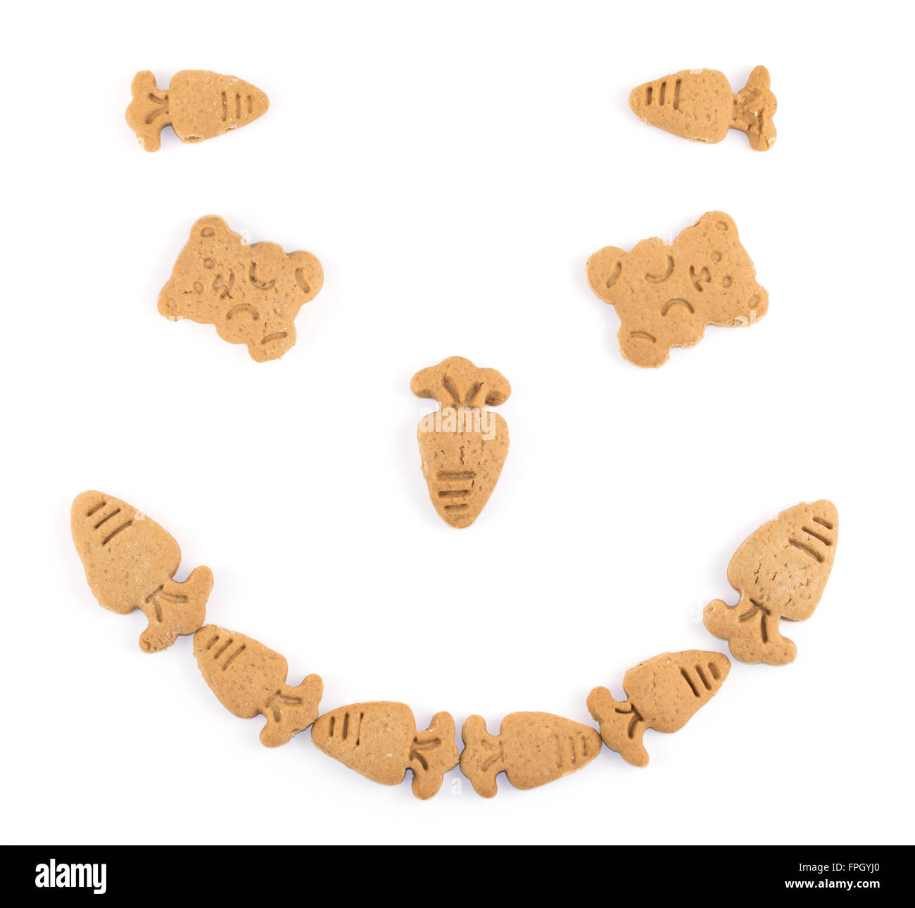 Sonrisa figura hecha de ginger snaps Foto de stock