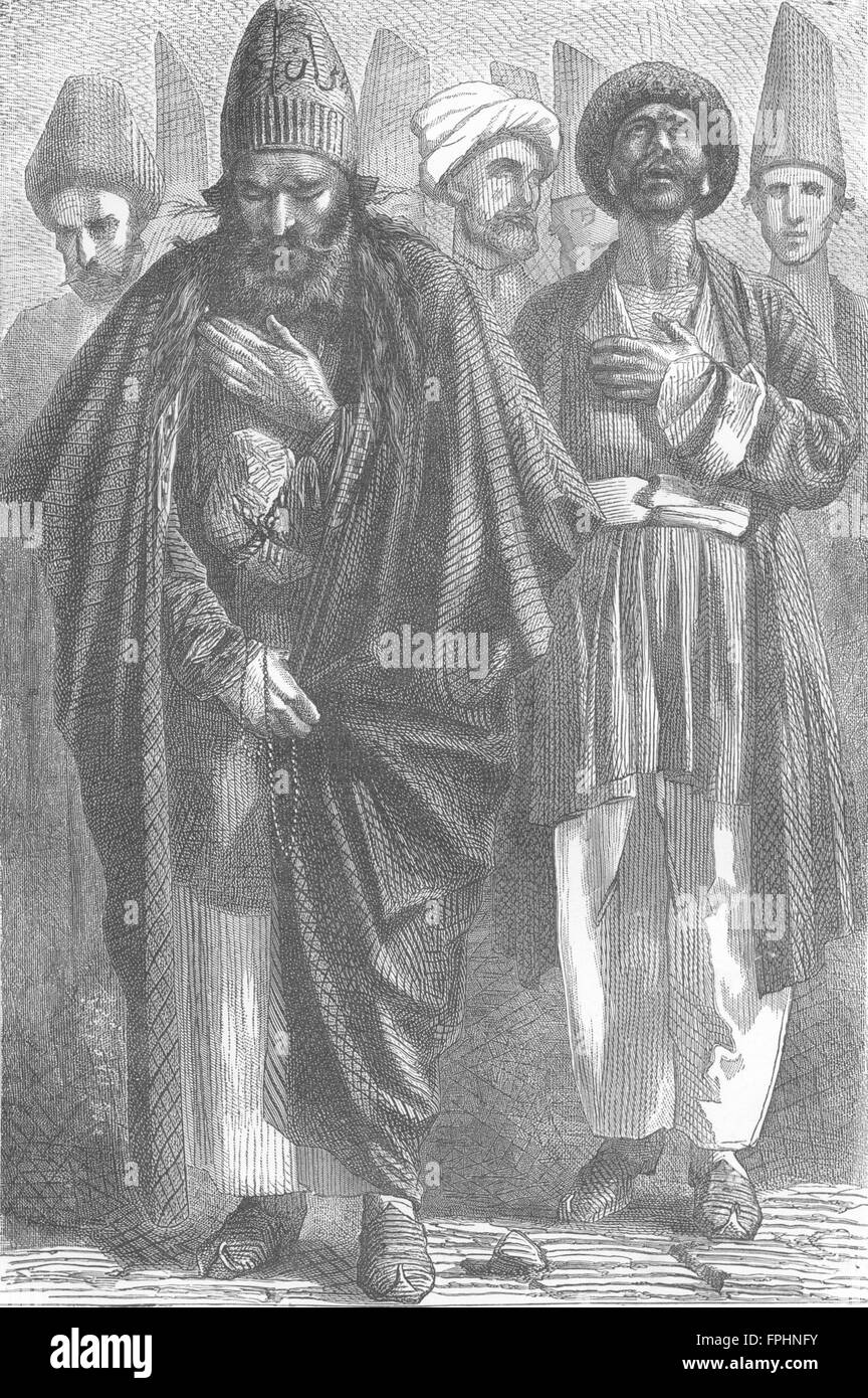 GEORGIA: Derviche & Penitente, grabado antiguo 1880 Foto de stock