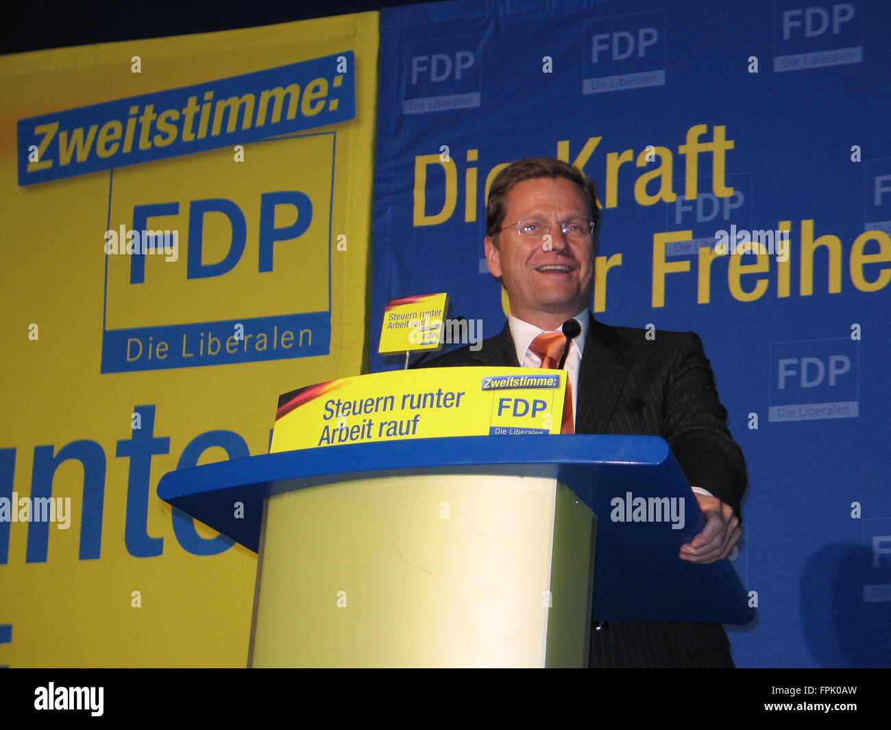 Guido Westerwelle en un partido electoral FDP en Bonn, Alemania Foto de stock