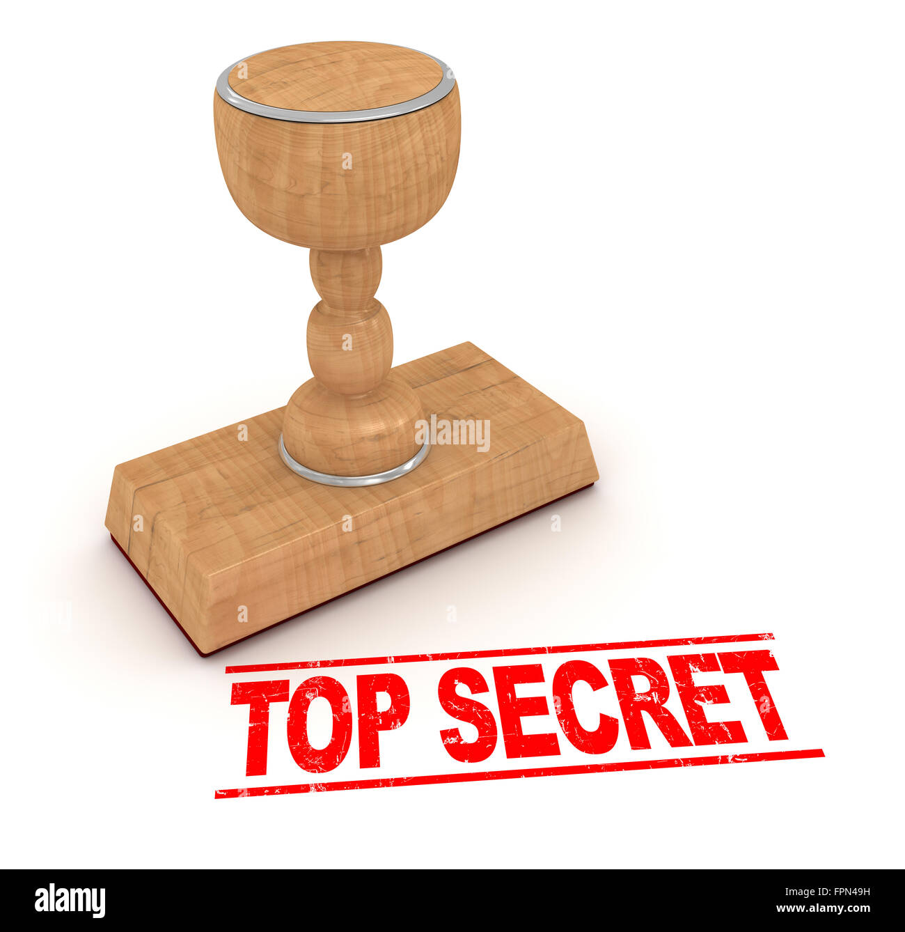Sello de caucho - top secret , la imagen presentada en 3D. Foto de stock