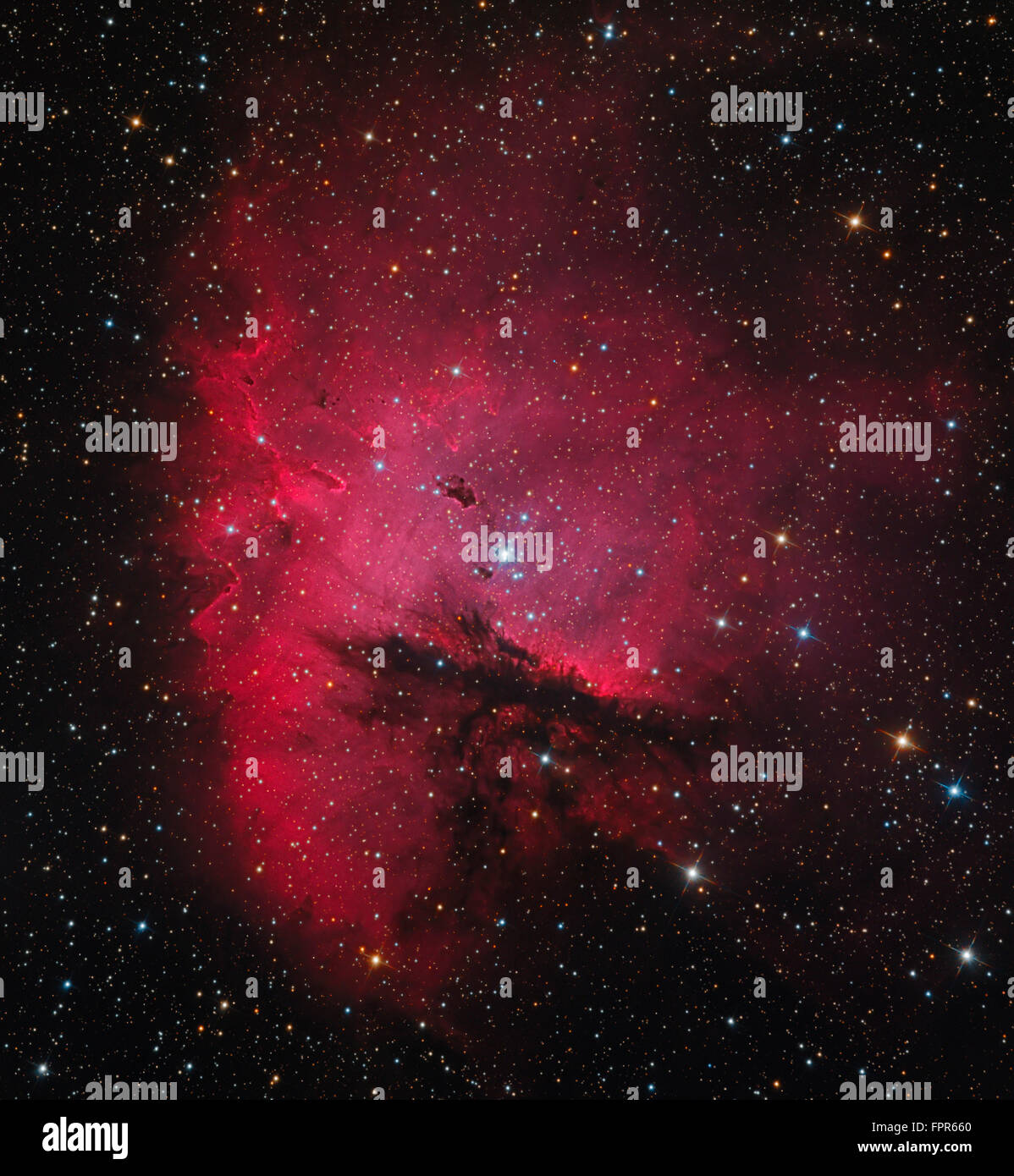 NGC 281, la Nebulosa Pacman. Foto de stock