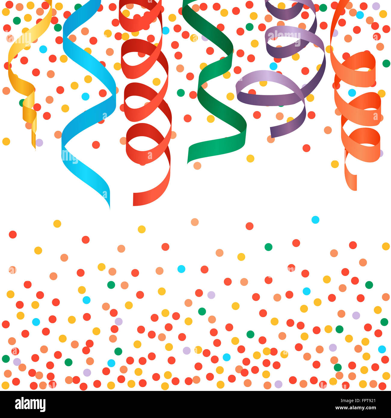 Carnaval serpentinas y confeti de fondo. Ilustración vectorial Fotografía  de stock - Alamy