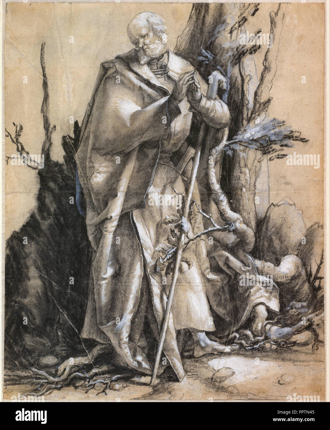 Albrecht Durer - Saint barbudo en un bosque - c. 1516 Foto de stock