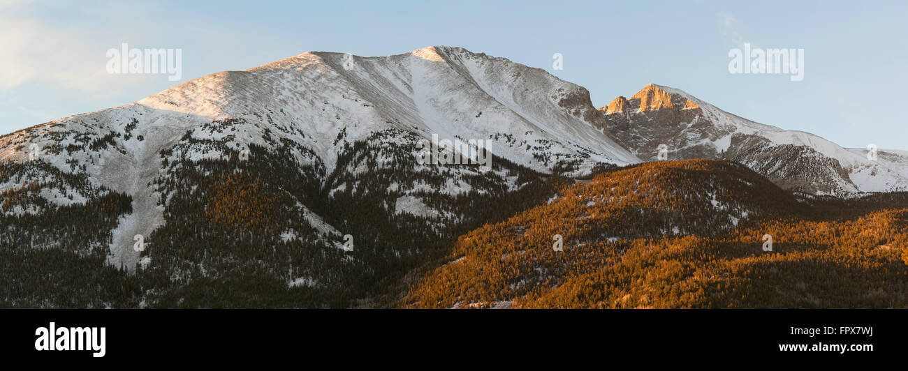 Amanecer en Wheeler Peak en el Parque Nacional de la Gran Cuenca, Nevada Foto de stock