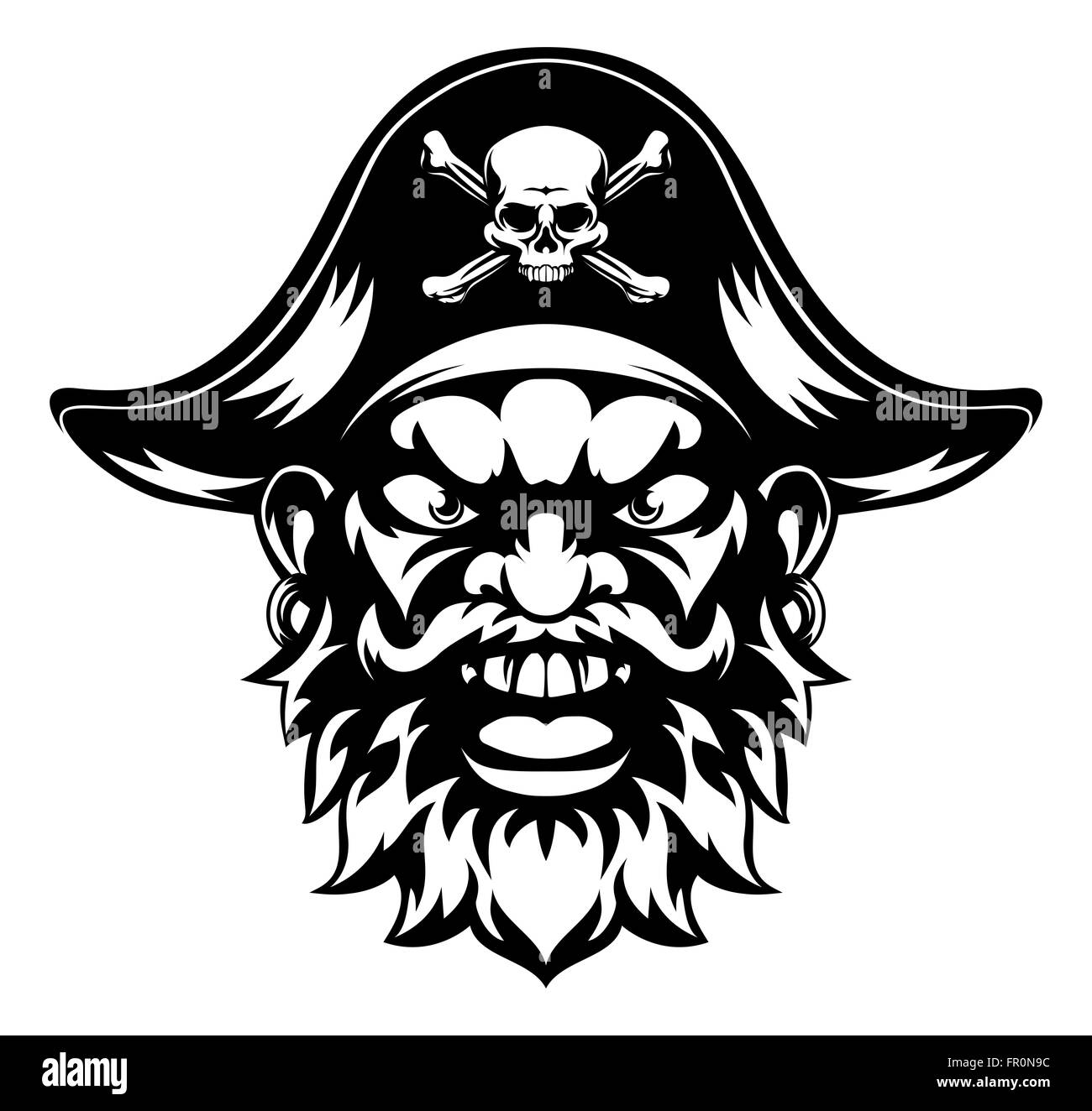 Una caricatura pirata mascota deportiva Foto de stock