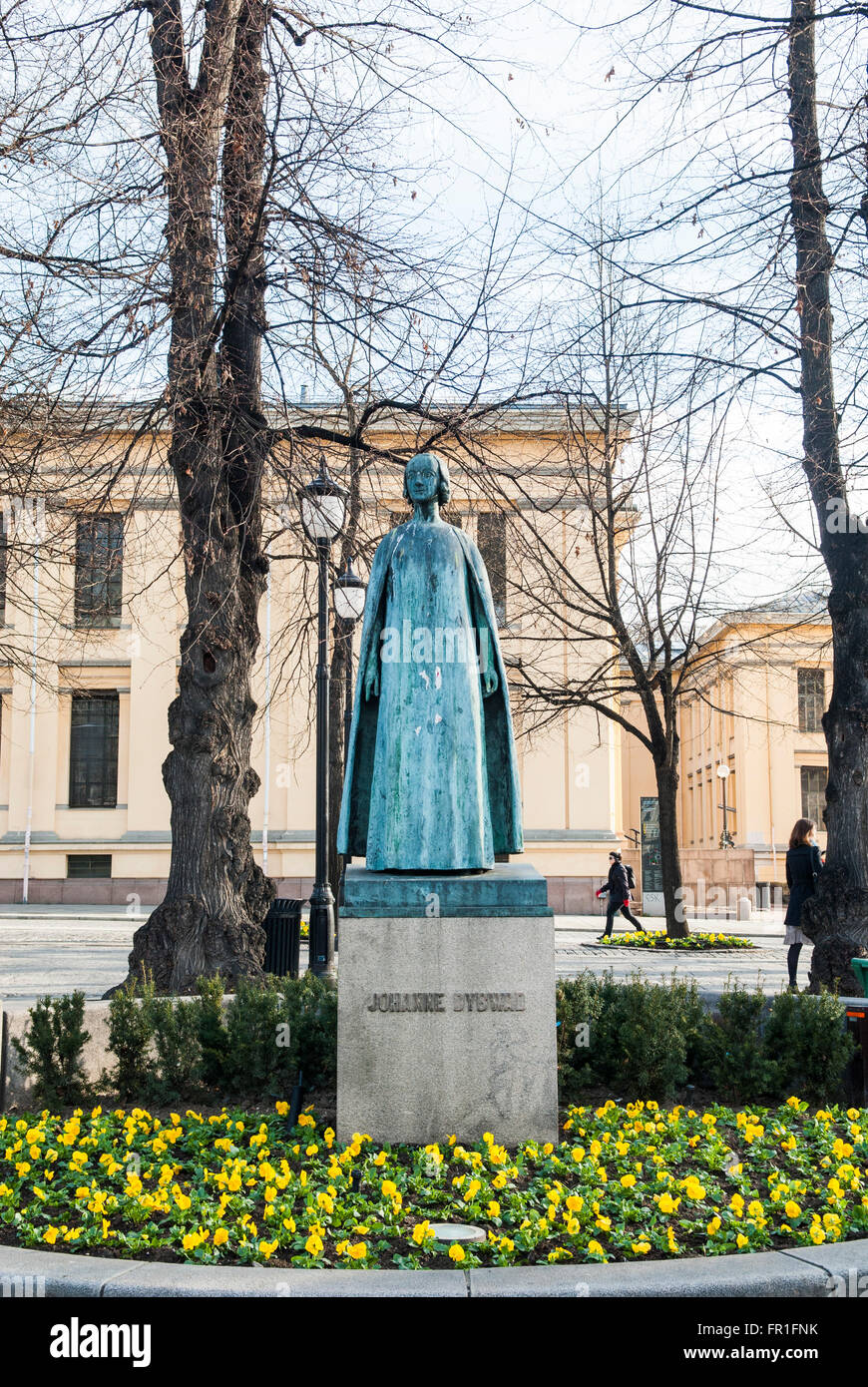 Estatua de Johanne Dybwad Oslo Noruega Escandinavia, Foto de stock