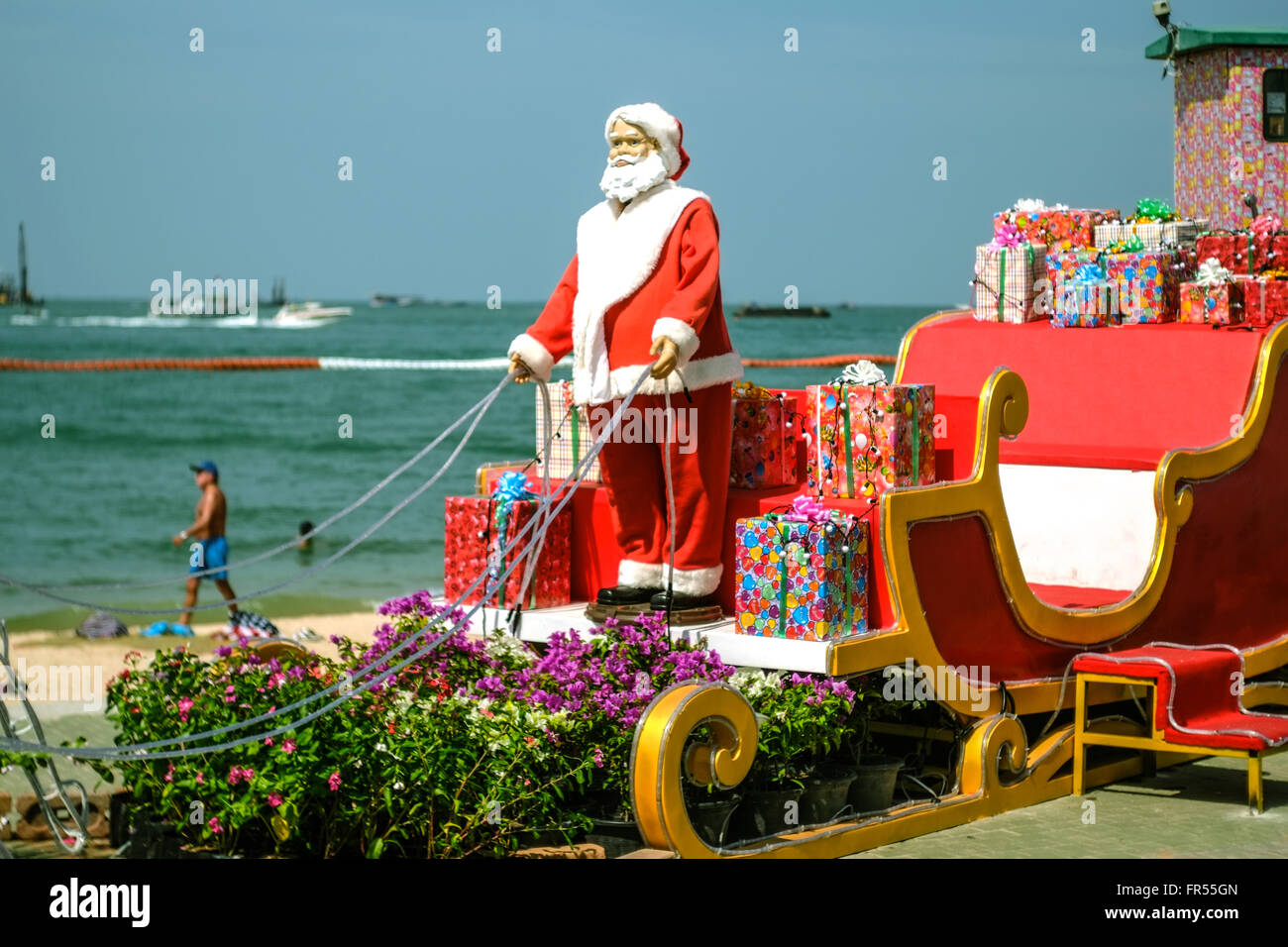 Santa's vacaciones de verano Foto de stock