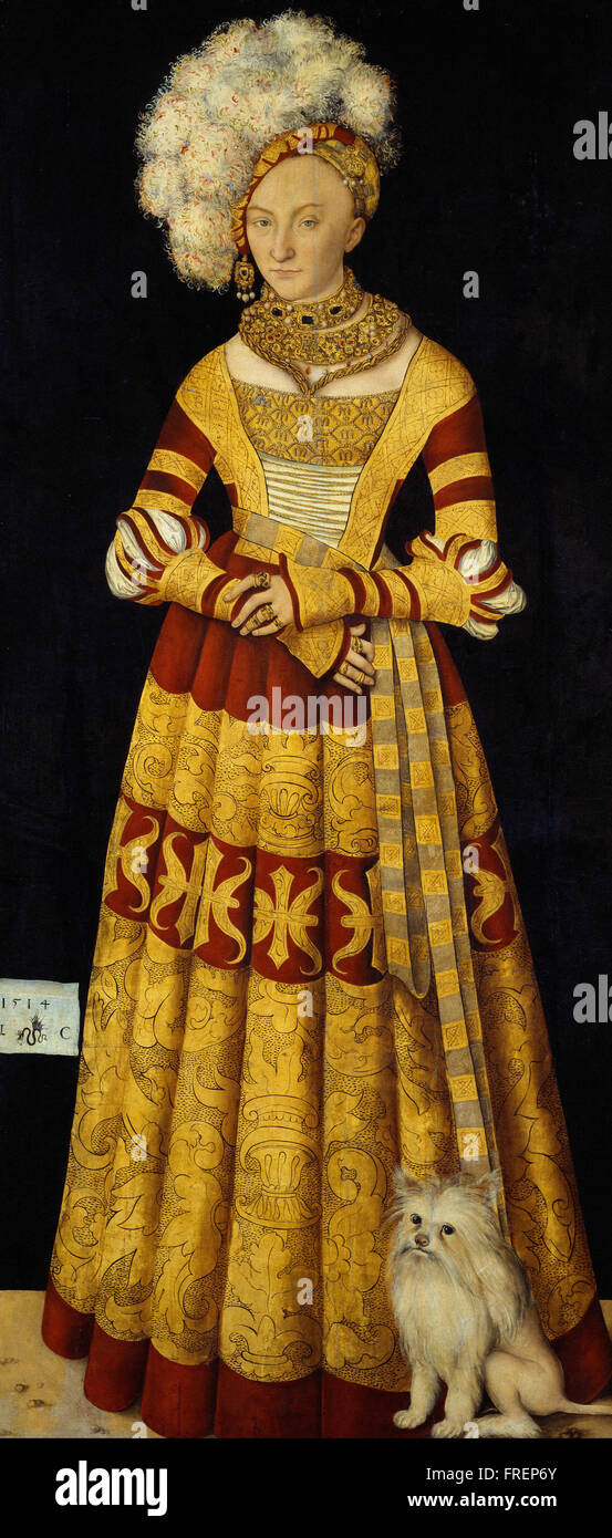 Lucas Cranach - Duquesa Katharina von Mecklenburg Foto de stock