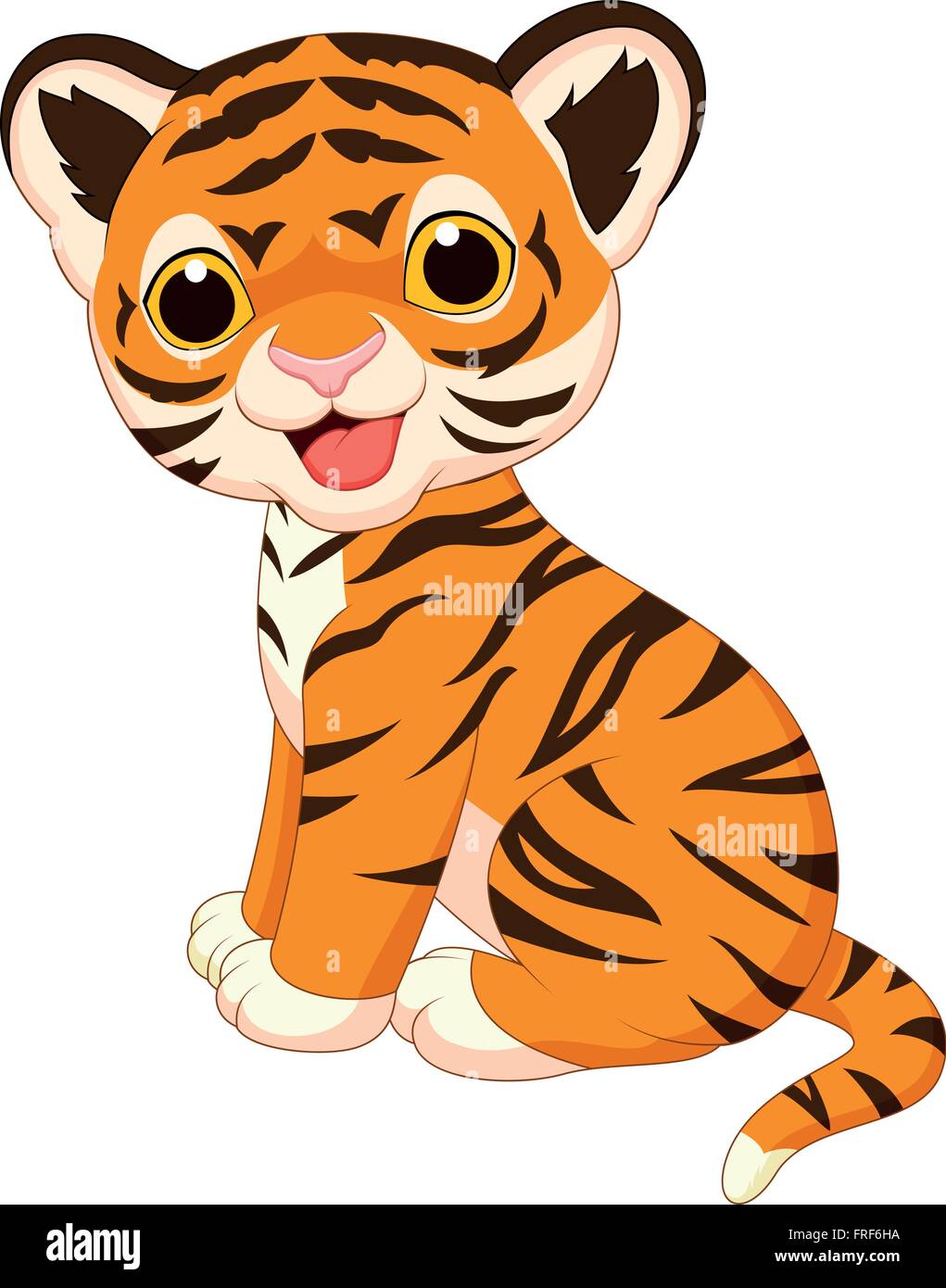 Cute dibujos animados de tigre Imagen Vector de stock - Alamy
