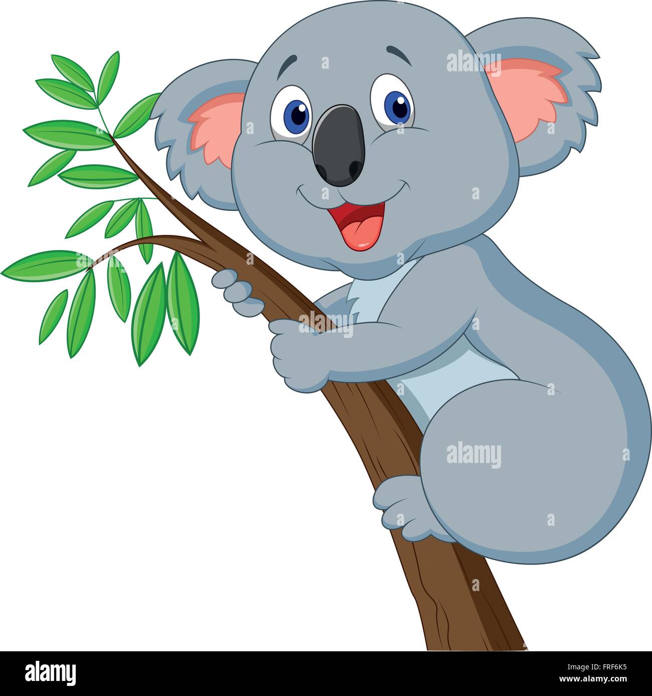Cute dibujos animados koala en un árbol Imagen Vector de stock - Alamy