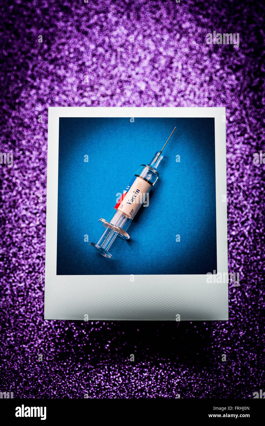 Vaxigrip ®, el virus de la influenza vacuna. Foto de stock