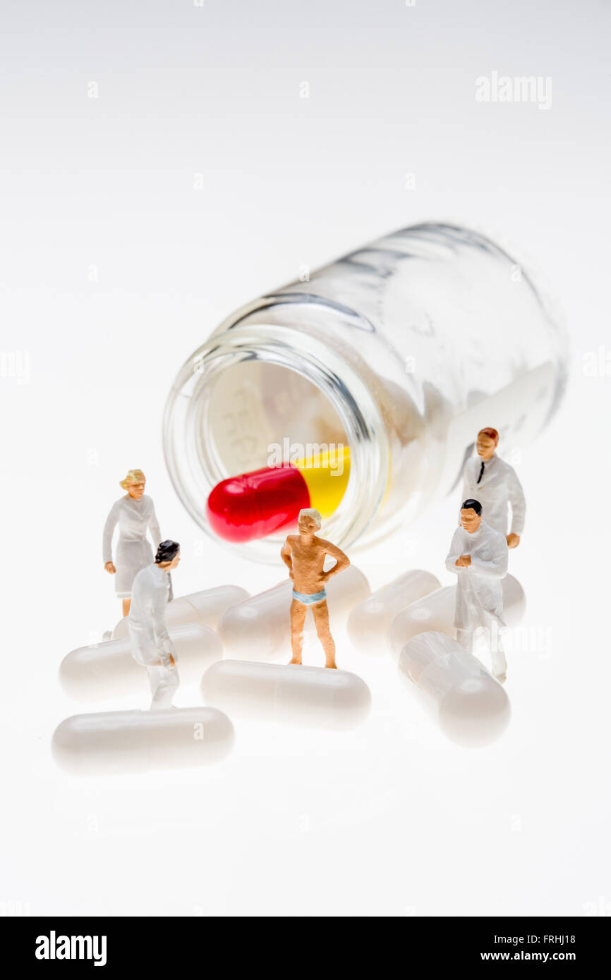Concepto de prueba farmacéutica. Foto de stock